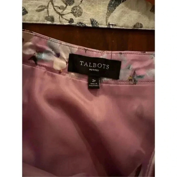Talbots 2 Petite Floral Midi Skirt NWOT Pink - Picture 7 of 7